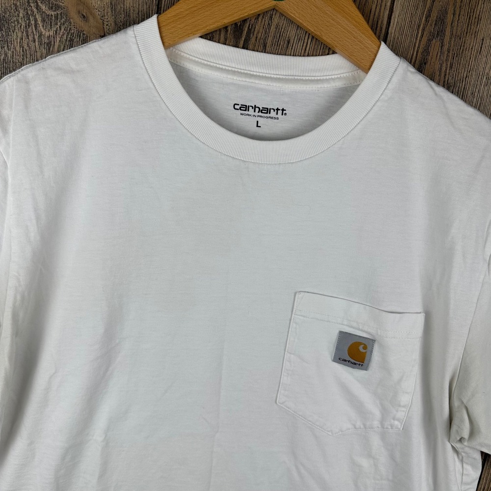 Carhartt WIP Mens White Short Sleeve Pocket T-Shirt Work in Progress Size Large